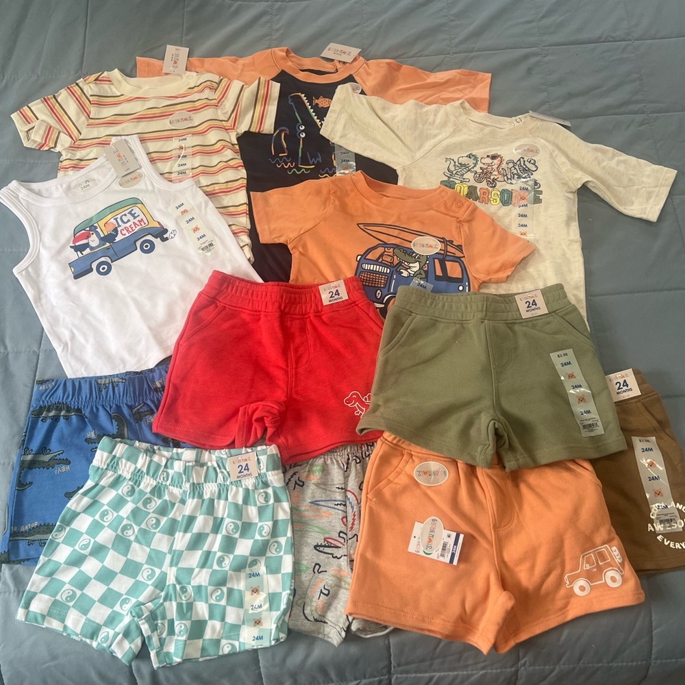Assorted Kids' Graphic T-Shirts and Shorts Set